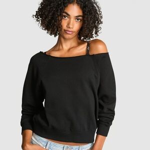 PINK Ivy Fleece Off-The-Shoulder Sweatshirt Size S